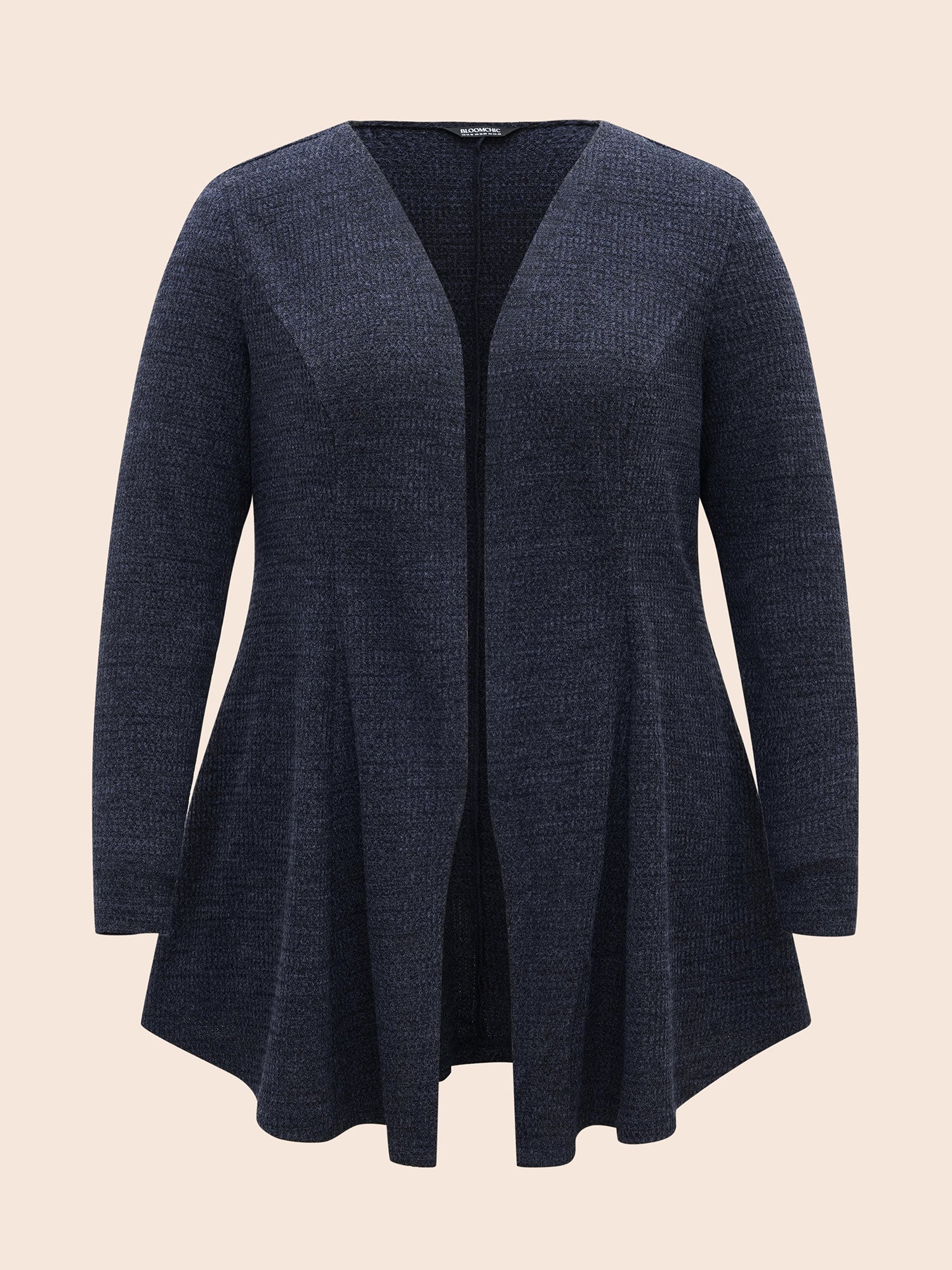 Solid Waffle Knit Pleated Jacket
