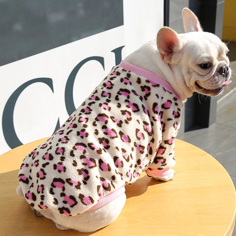 Christmas Elk Big Dog Bulldog Puppy Autumn And Winter Pet Supplies Cat Two-Leg Velvet Clothes Teddy