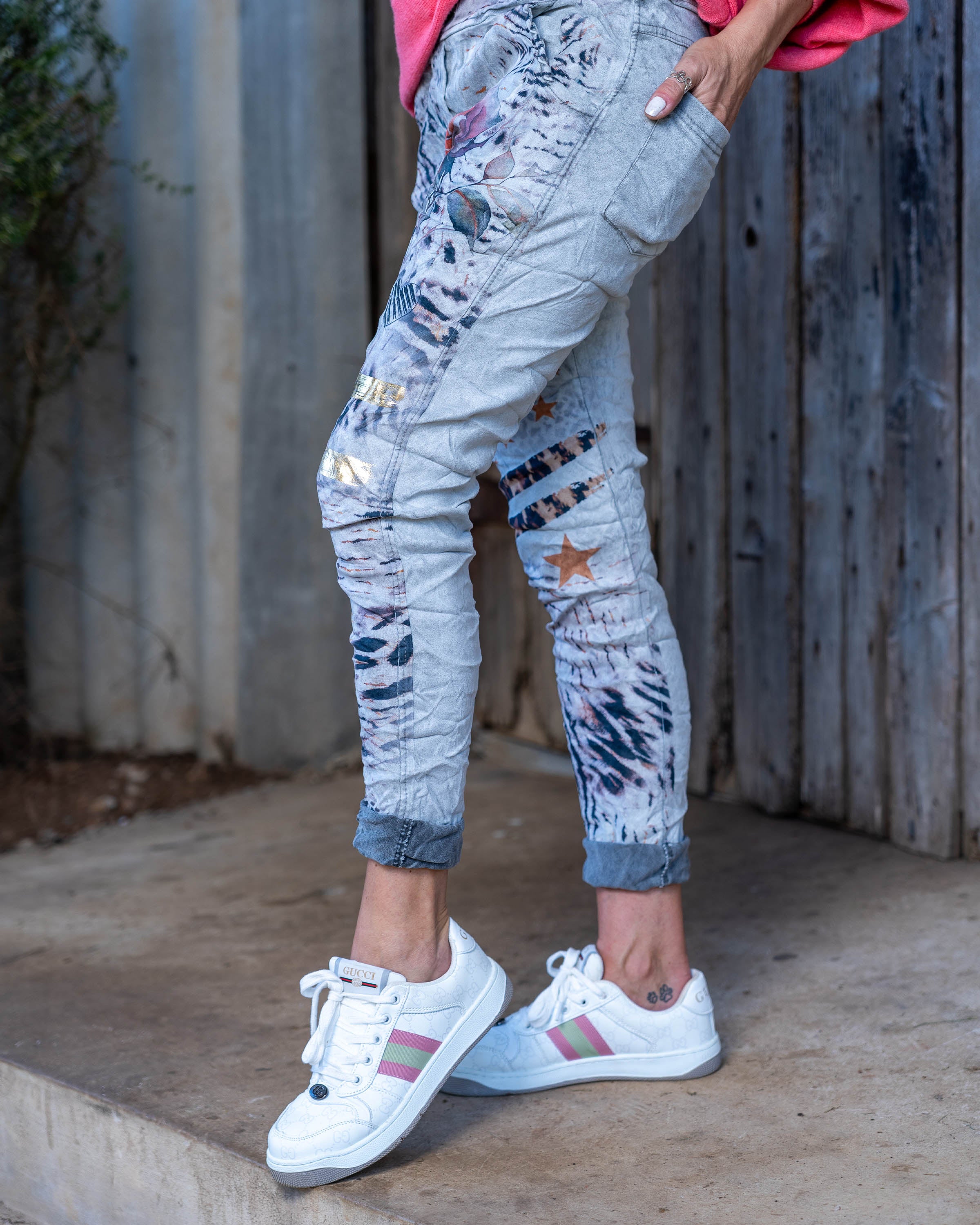 Star-Struck Drawstring Pants | Grey