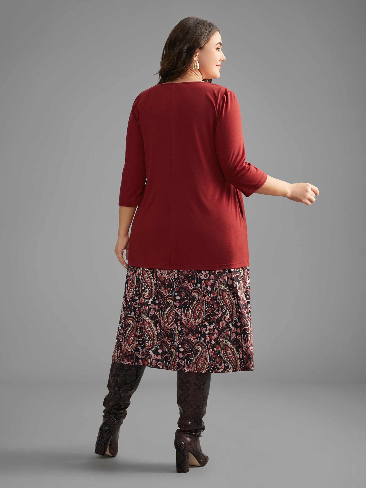 Two Piece Set Bandana Print Knit Dress