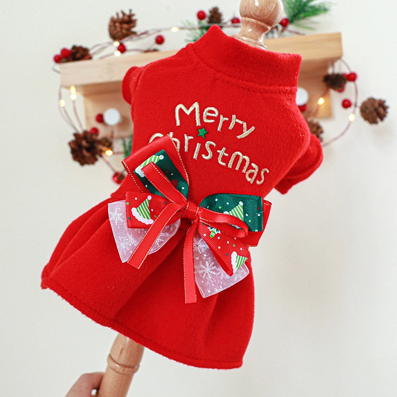Cute Polyester Christmas Elk Pet Clothing
