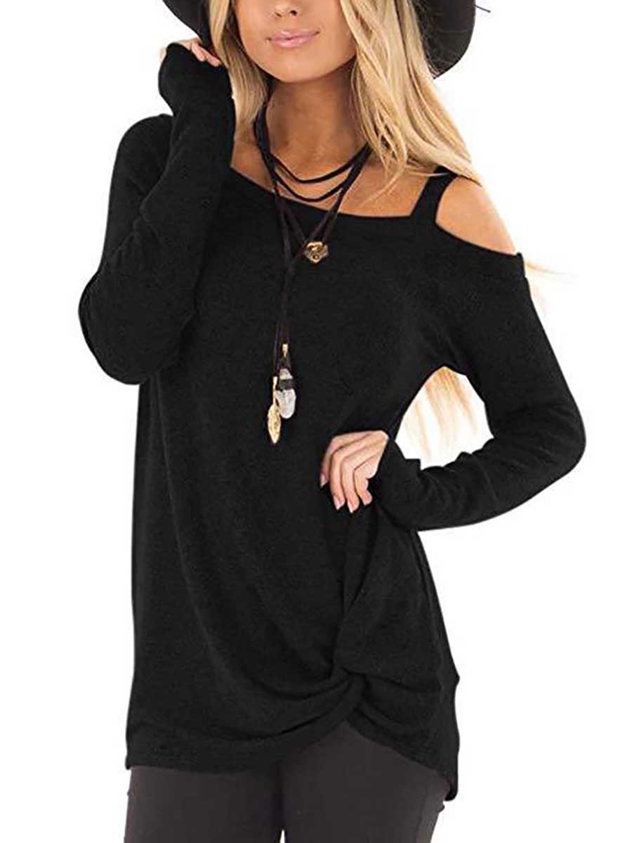 Long Sleeve Knotted Sweatshirt T-Shirt