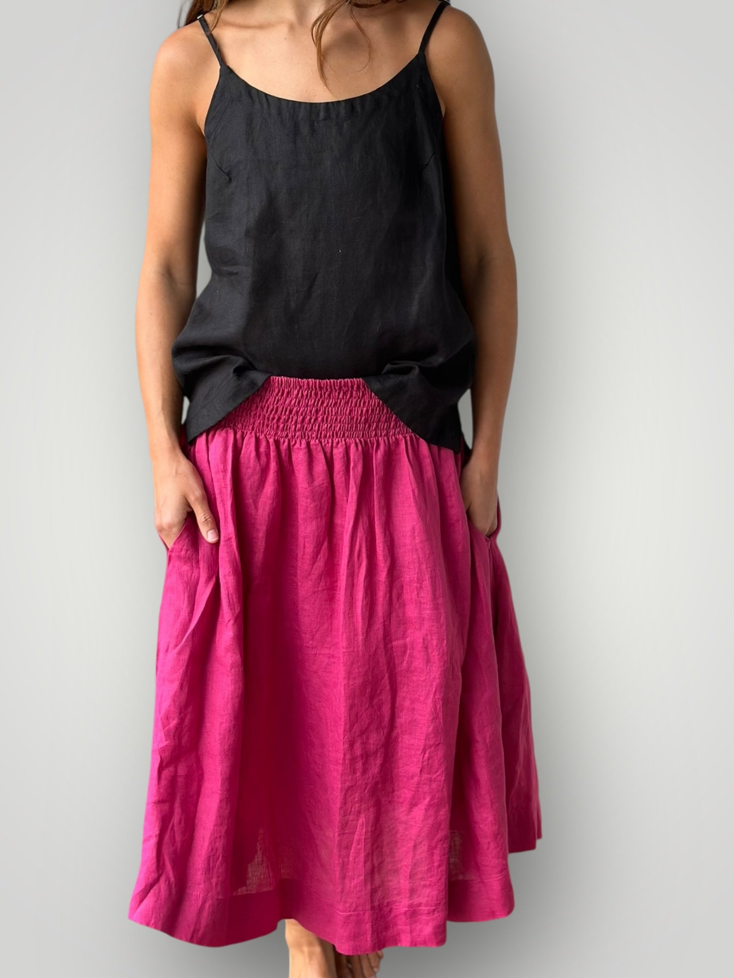fuschia linen
