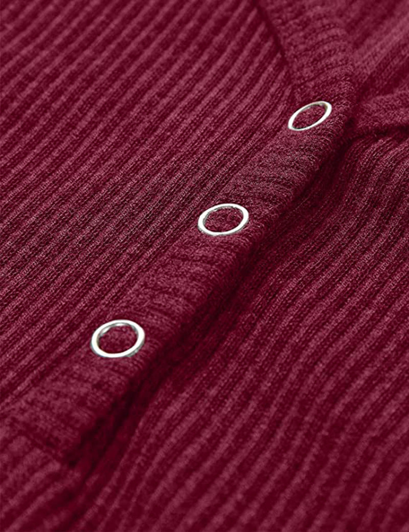 Solid Color V-Neck Long-Sleeved T-Shirt