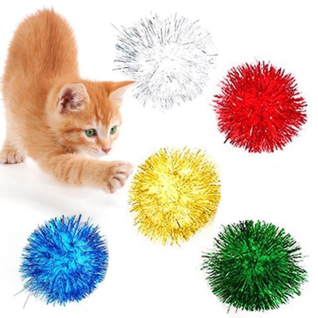 5 Piece Sparkly Ball Toy Set for Cat