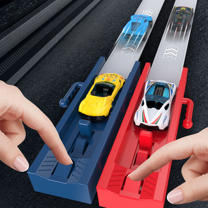 🏎️ 50% OFF NOW! DOUBLE THE TRACK, DOUBLE THE FUN! ✨ Dual Toy Car Launcher Racing Track Set - 2 Launchers with 360° Loops & 6 Speed Modes for Competitive Sibling Play! 🚗✨