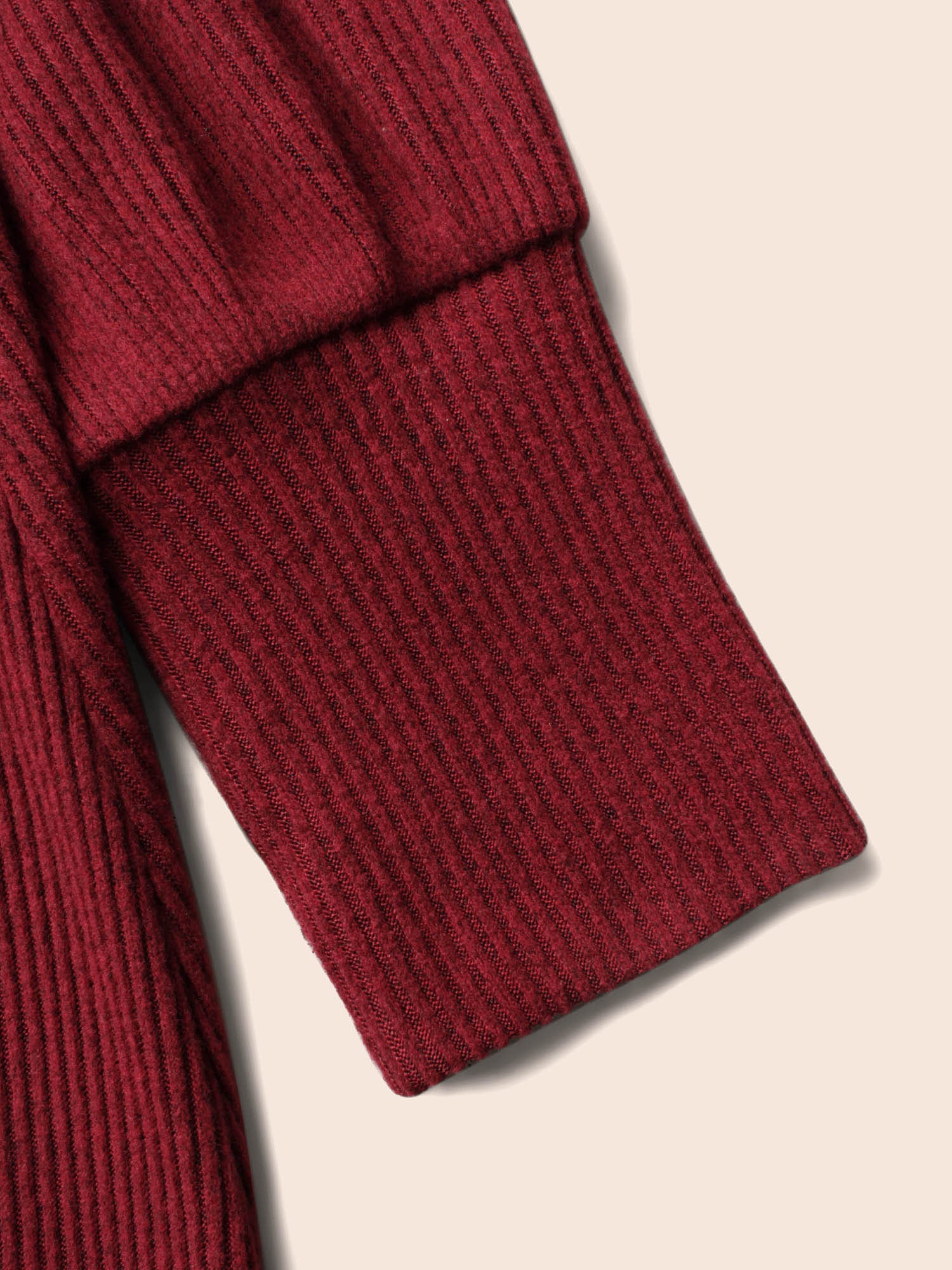 Turtleneck Belted High Stretch Knit Dress