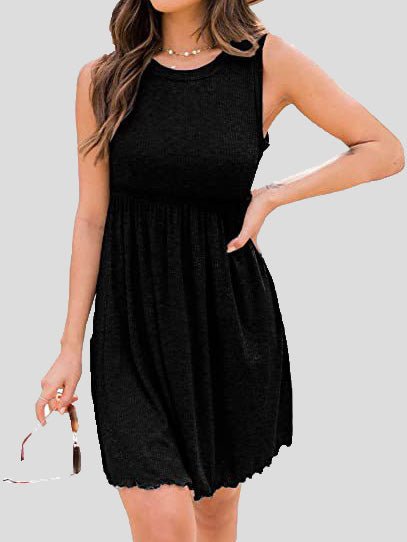 High Waist Knit Vest Dress