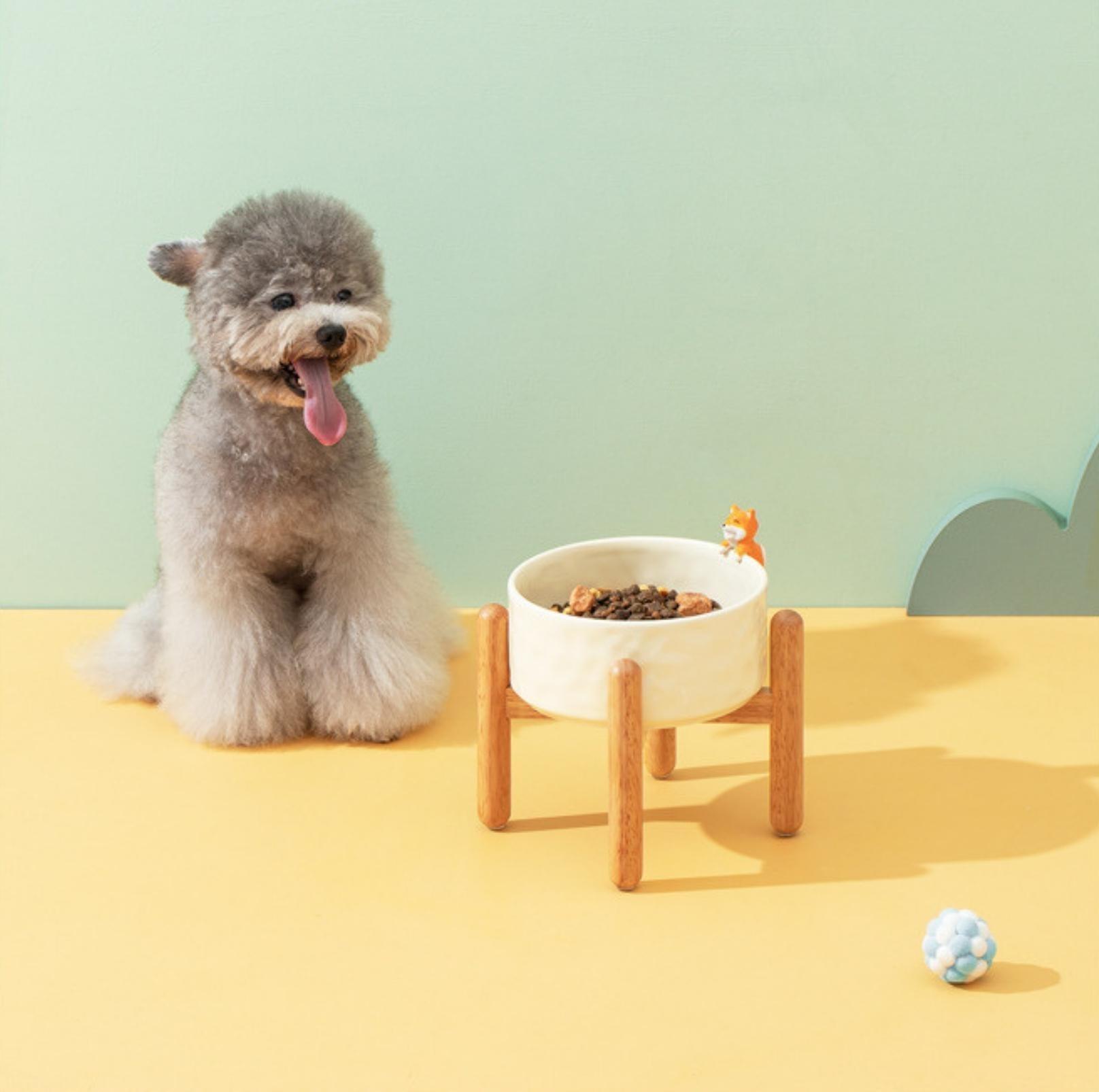 Nordic-style 3D Sculpture Ceramic Cat and Small Dog Bowl