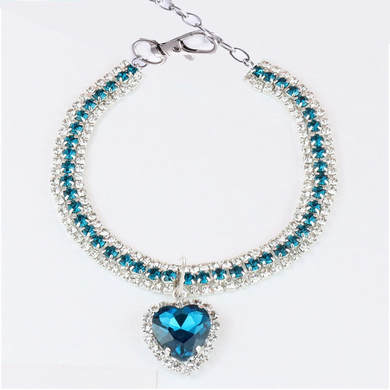 Princess Shiny Metal Geometric Rhinestone Pet Collar