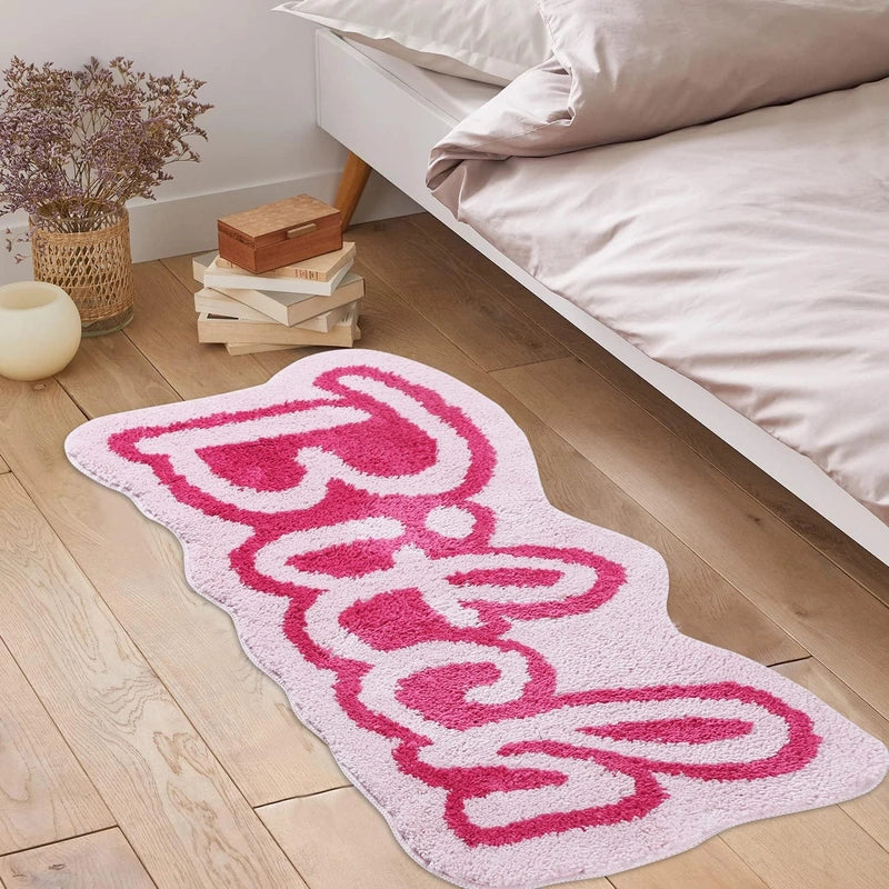 Casual Cute Letter Imitation Cashmere Carpet Bathing
