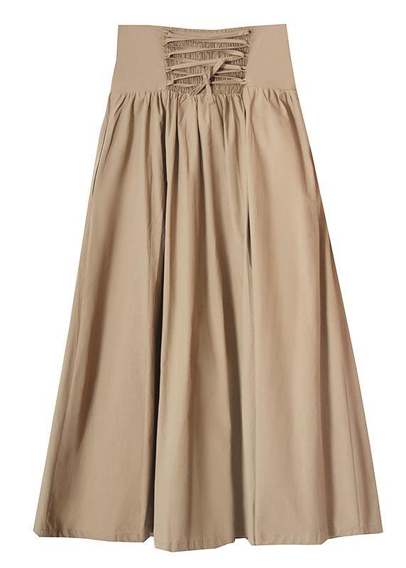 Plus Size Khaki tie waist Ruffles Summer Skirts