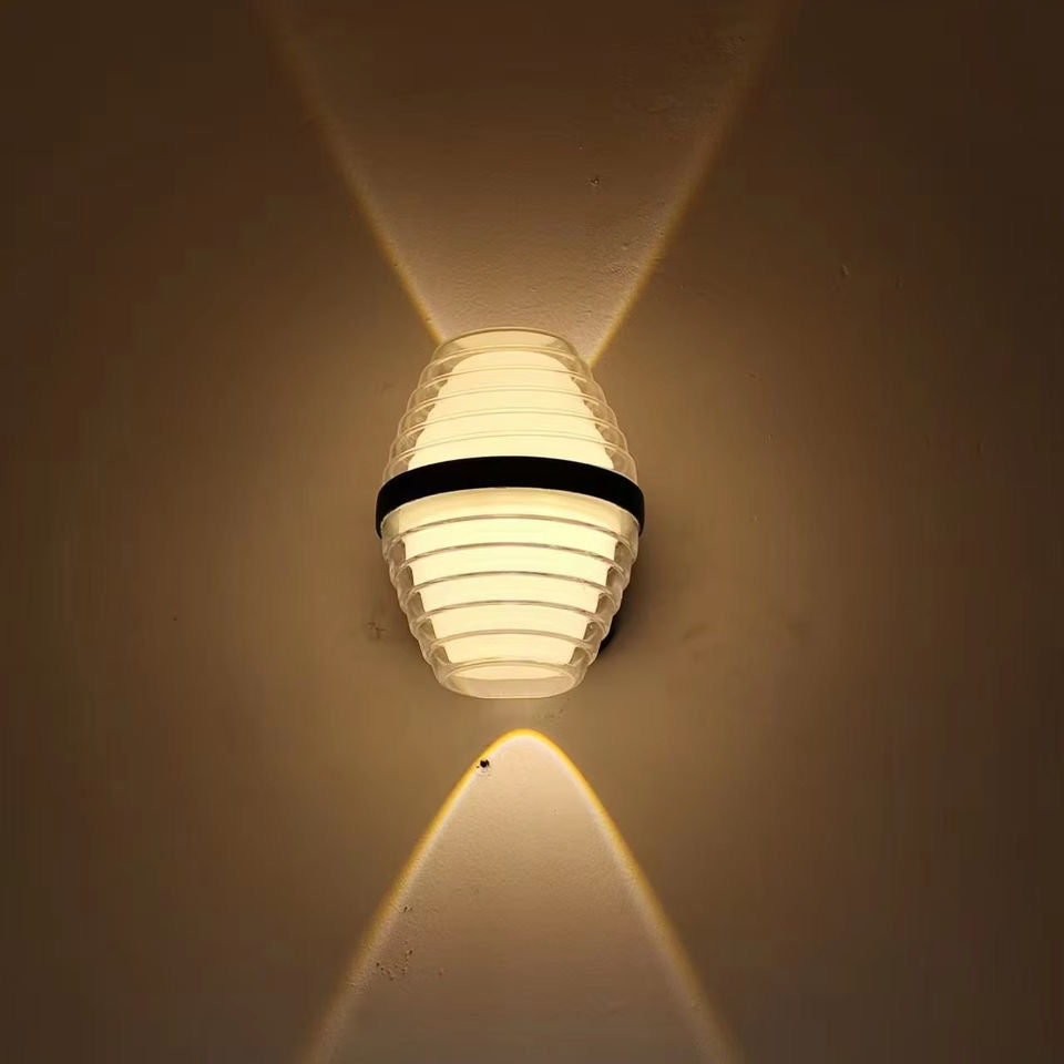 Modern Ribbed Wall Light with Up & Down Glow