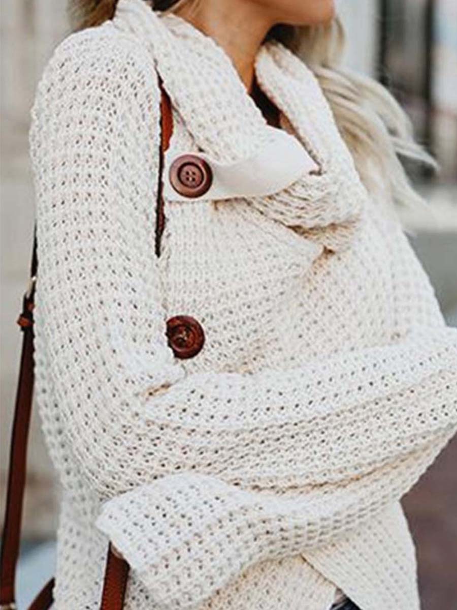 Irregular Winter Shawl Sweater