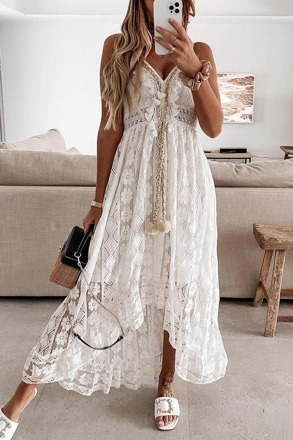 Crochet Fringe Lace Dress