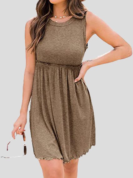 High Waist Knit Vest Dress