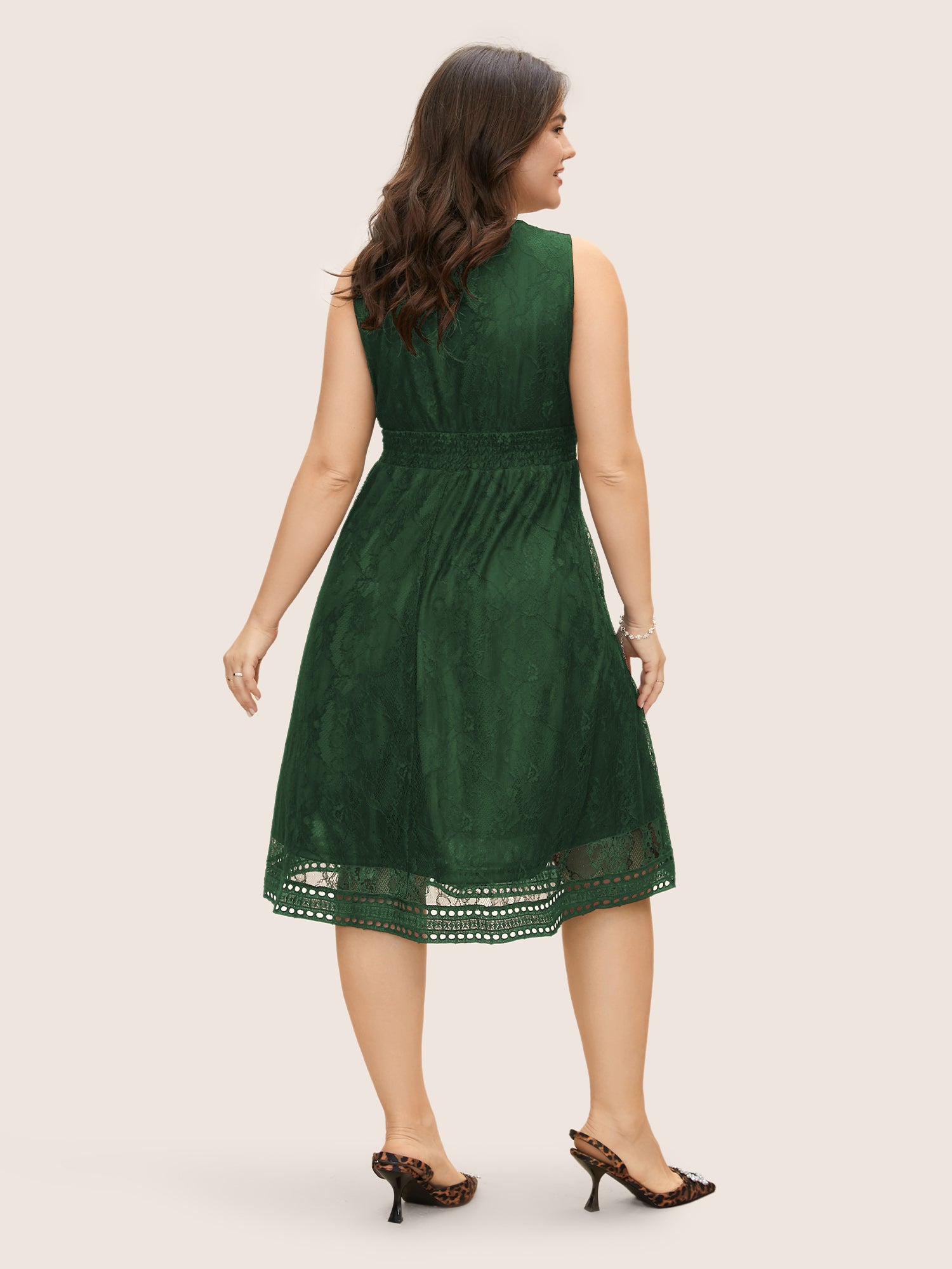 Crochet Lace Mesh Pocket Tank Dress