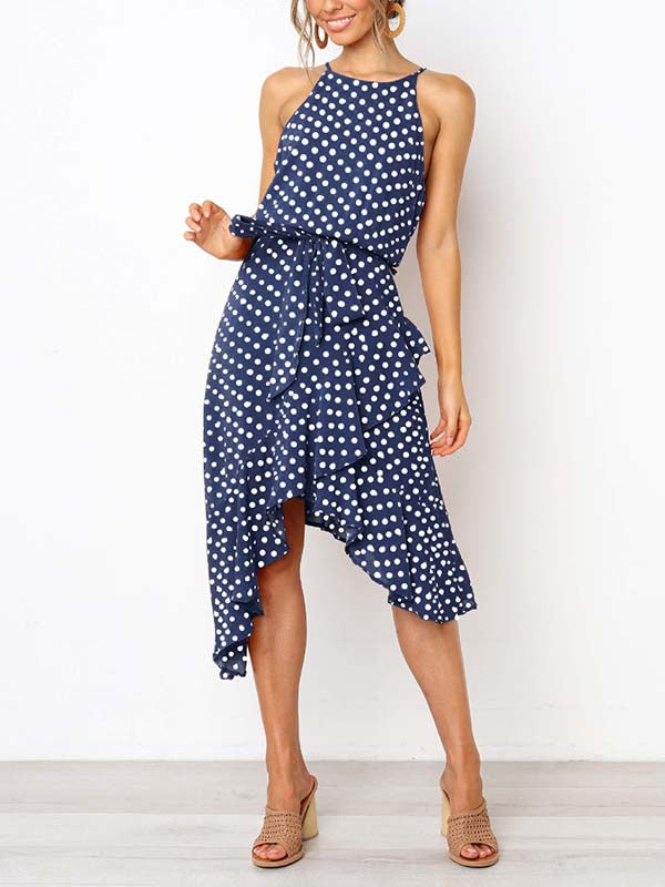 Irregular Polka Dot Dress