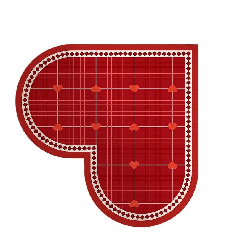Casual Elegant Heart Shape Diatom Ooze Floor Mat Bathing