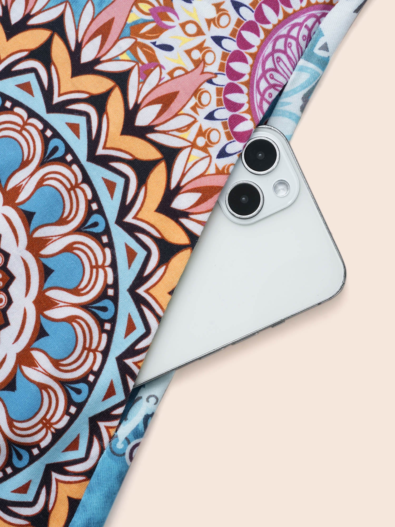 Crew Neck Bandana Print Midi Dress