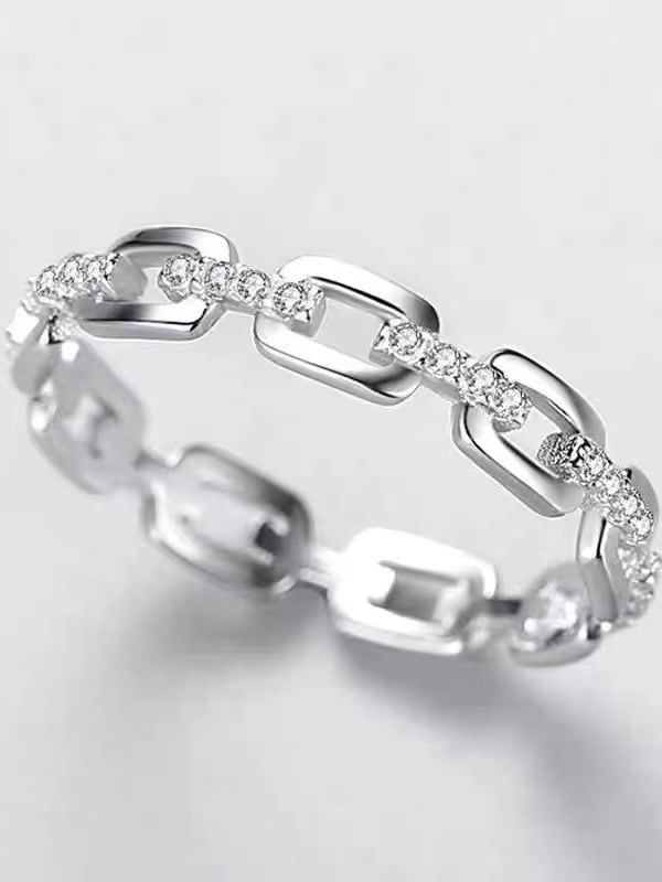 925 Sterling Silver Cubic Zirconia Band Ring