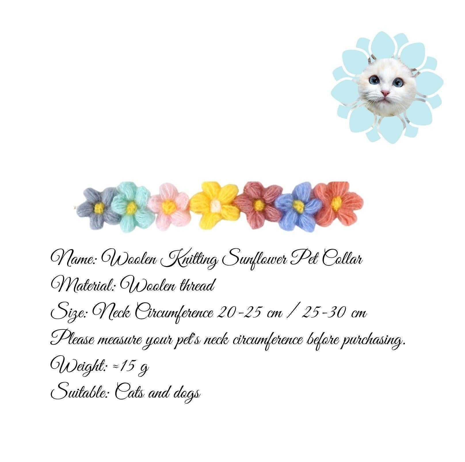 Knitting Colourful Flower Pet Collar