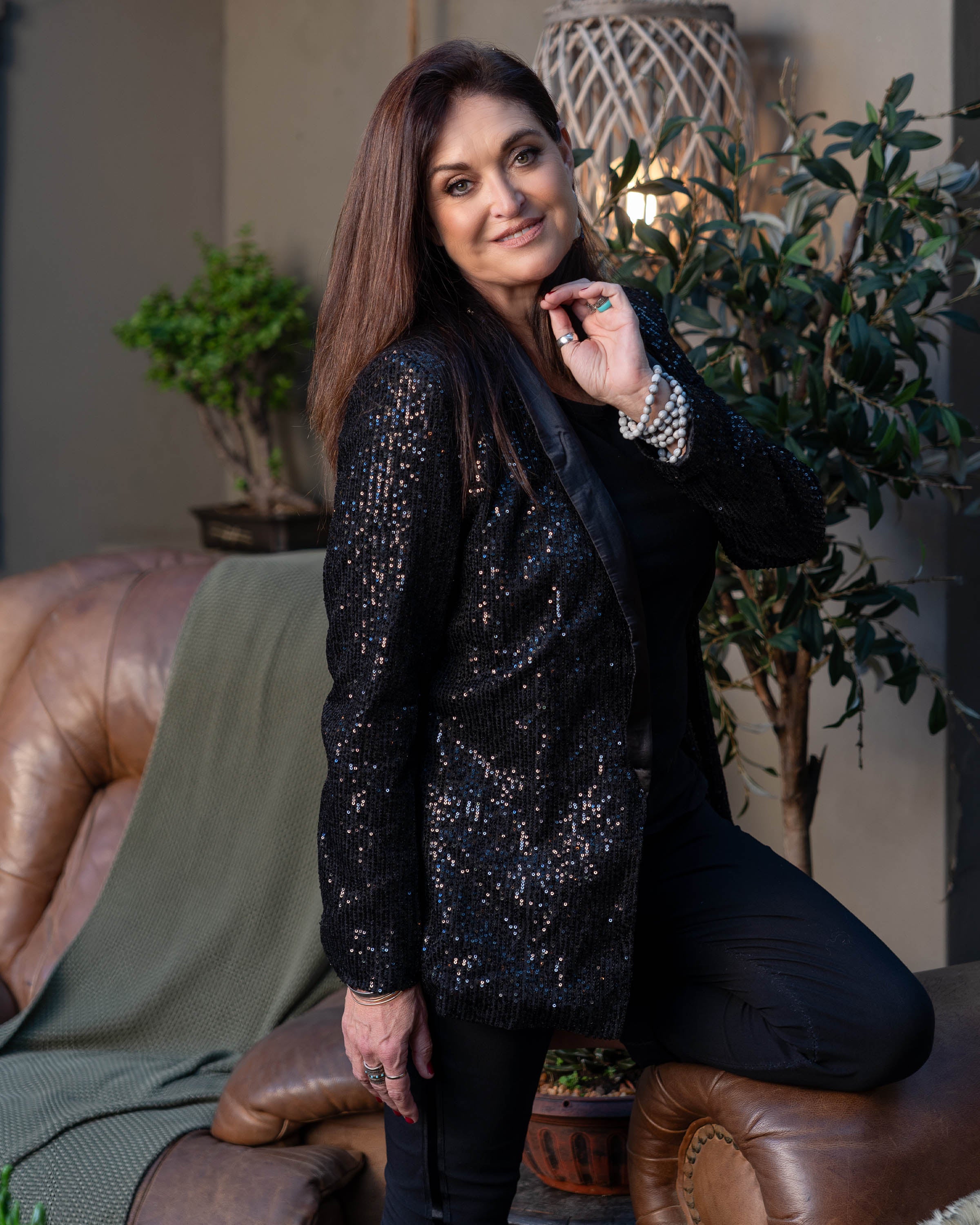 Starry Night Sequin Jacket | Black