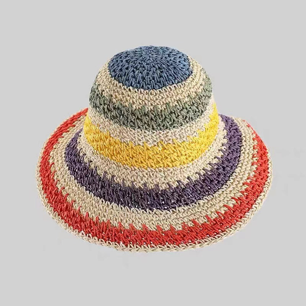 Rainbow Foldable Straw Hat