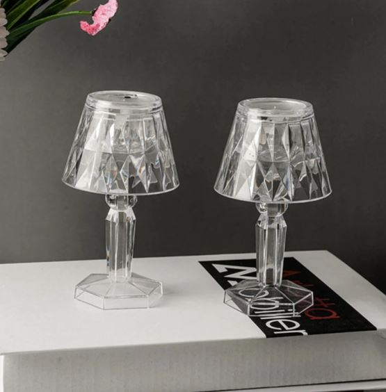 LED Crystal Projection Night Light Desk Table Lamp
