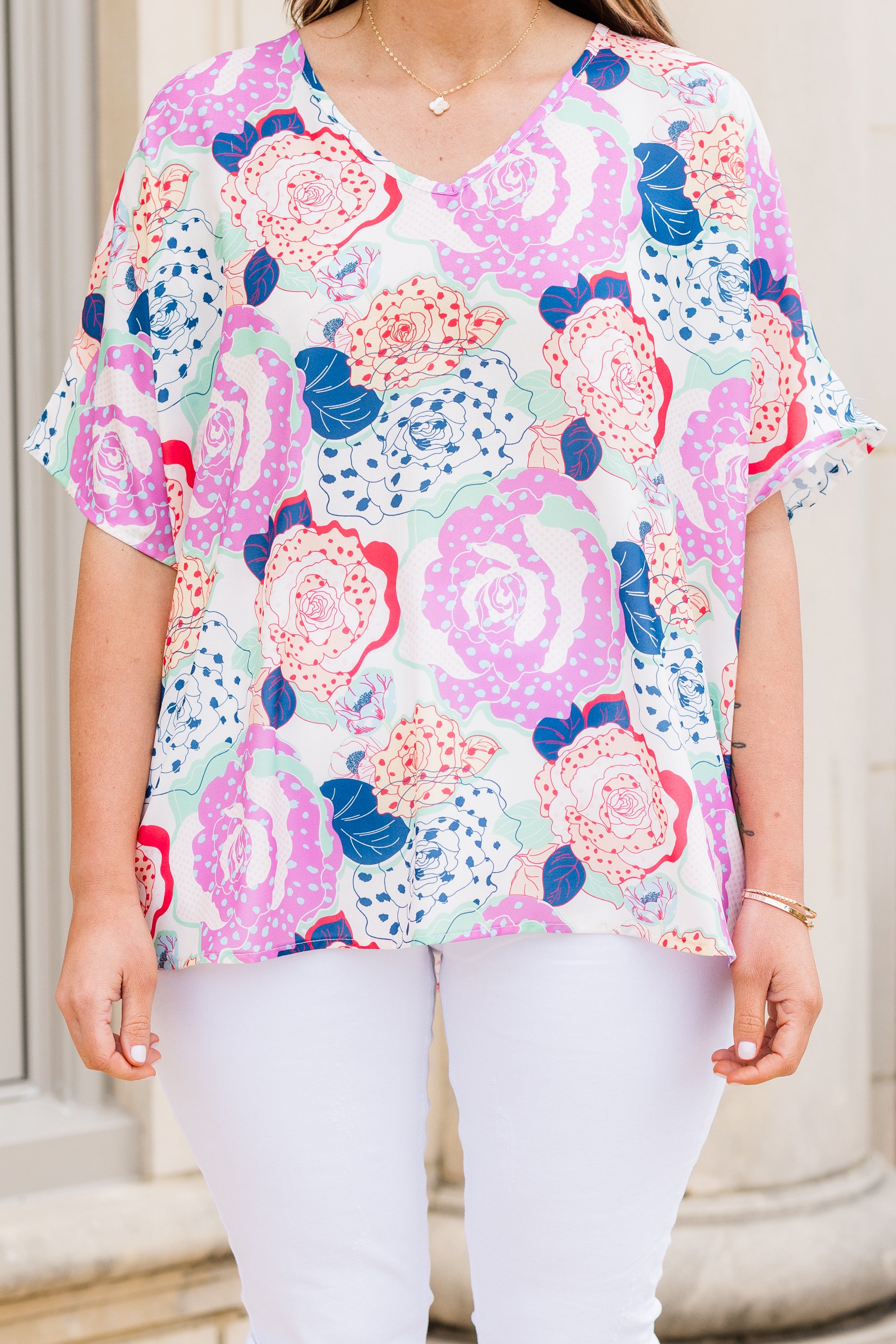 Buzzing With Joy Top. Pink-Red