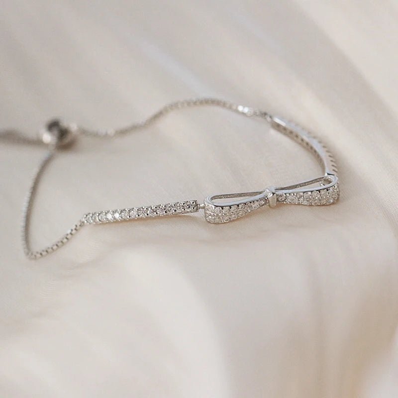 Elegant Diamond Bow Bracelet