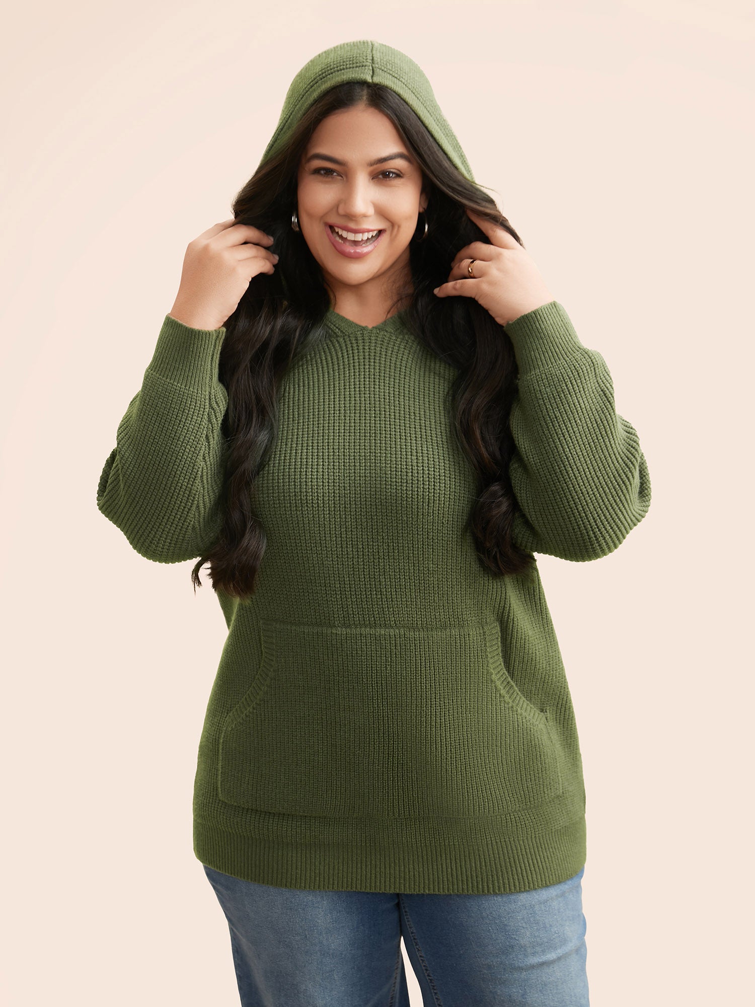 Supersoft Essentials Plain Textured Hooded Pullover