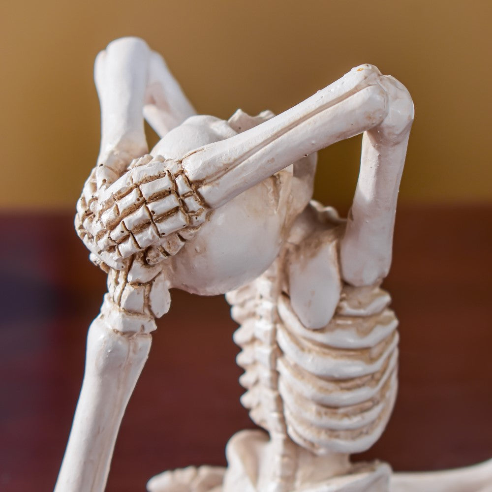Yoga Skeleton Showpiece White Set Of 3