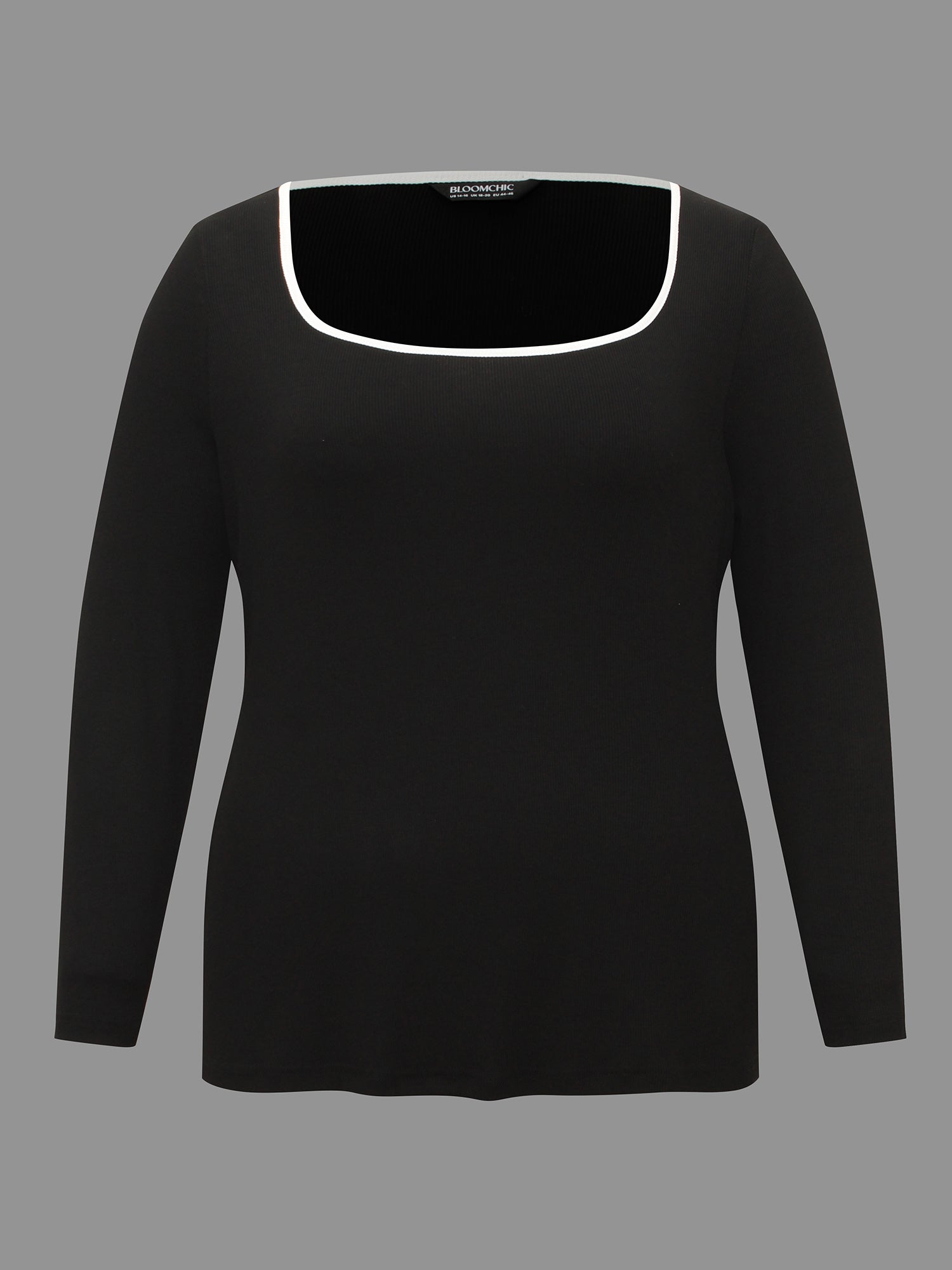 Square Neck Contrast Trim T-shirt