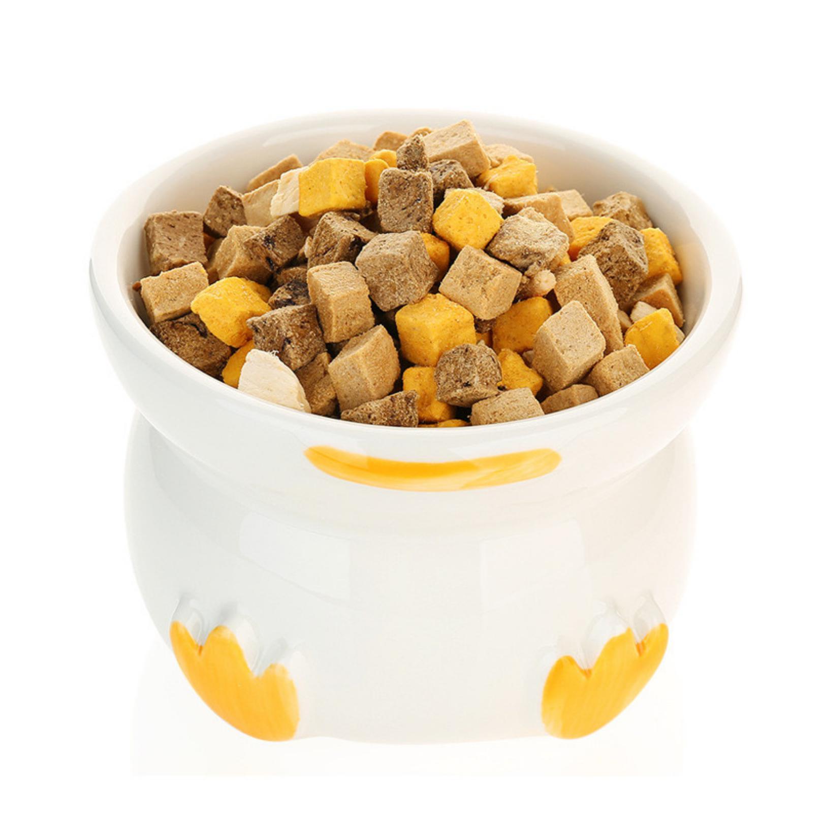 Duck-Shaped Elevated Ceramic Cat Bowls Small Dog Bowls