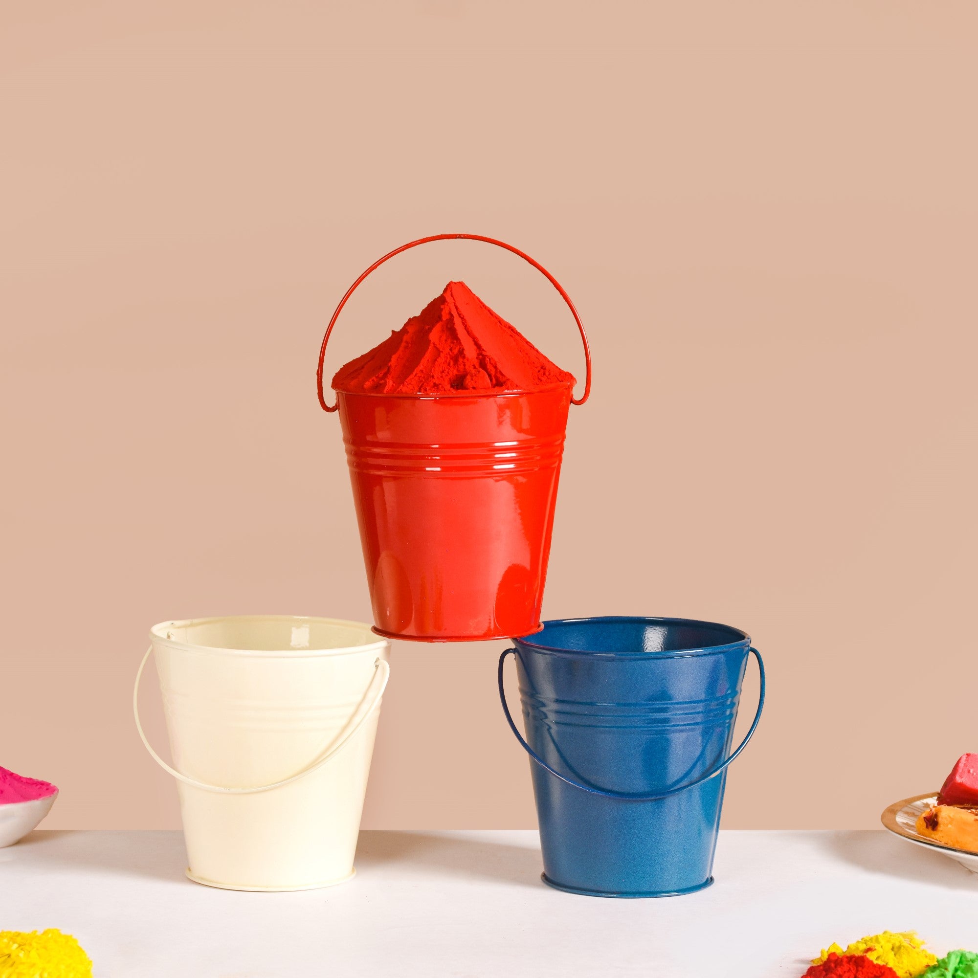 Colourful Metal Bucket Set Of 3