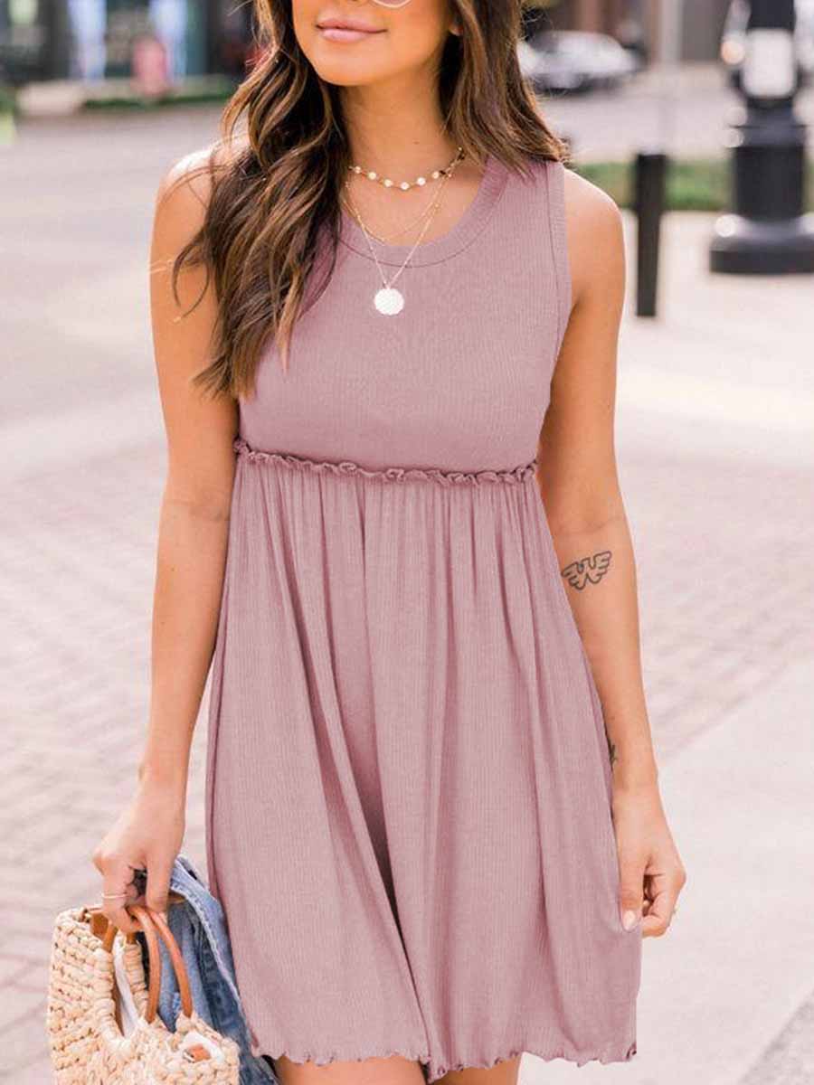 High Waist Knit Vest Dress
