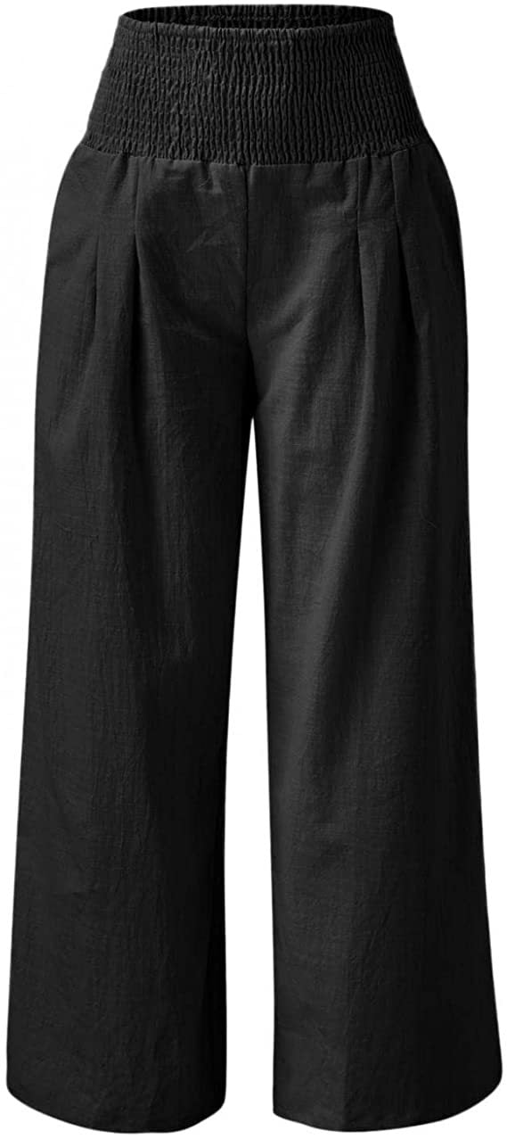 Fresh Air Linen Blend Pocketed Smocked Pants(10 Colors)