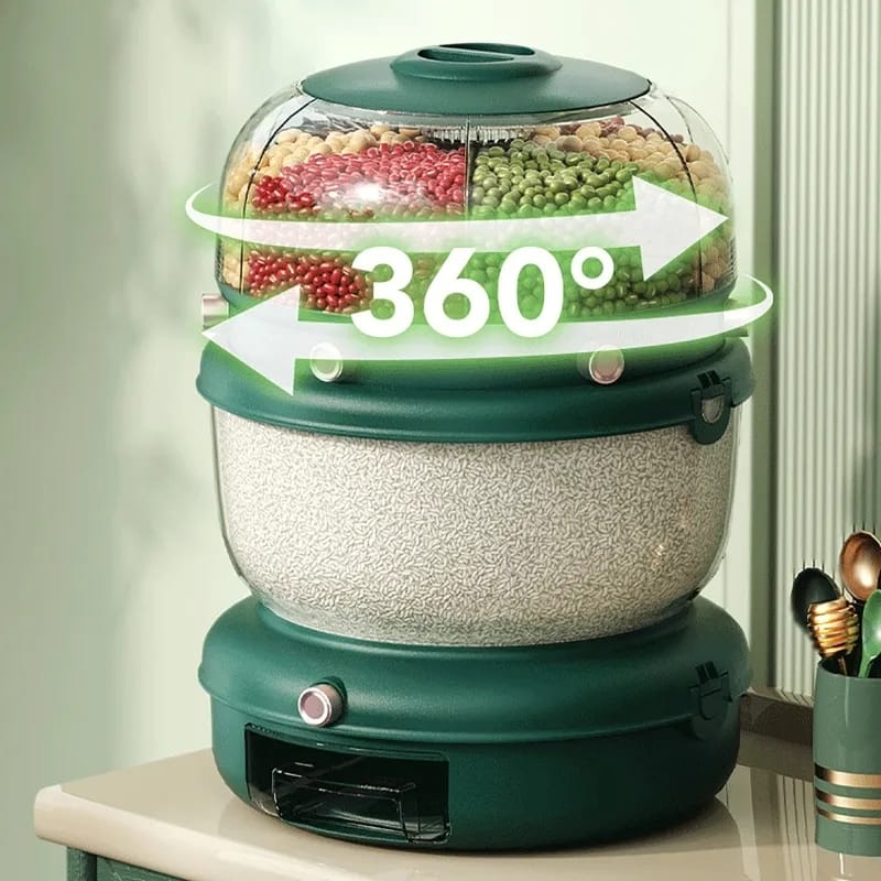 ROTATING DUAL PORTIONS 9KG CEREAL DISPENSER