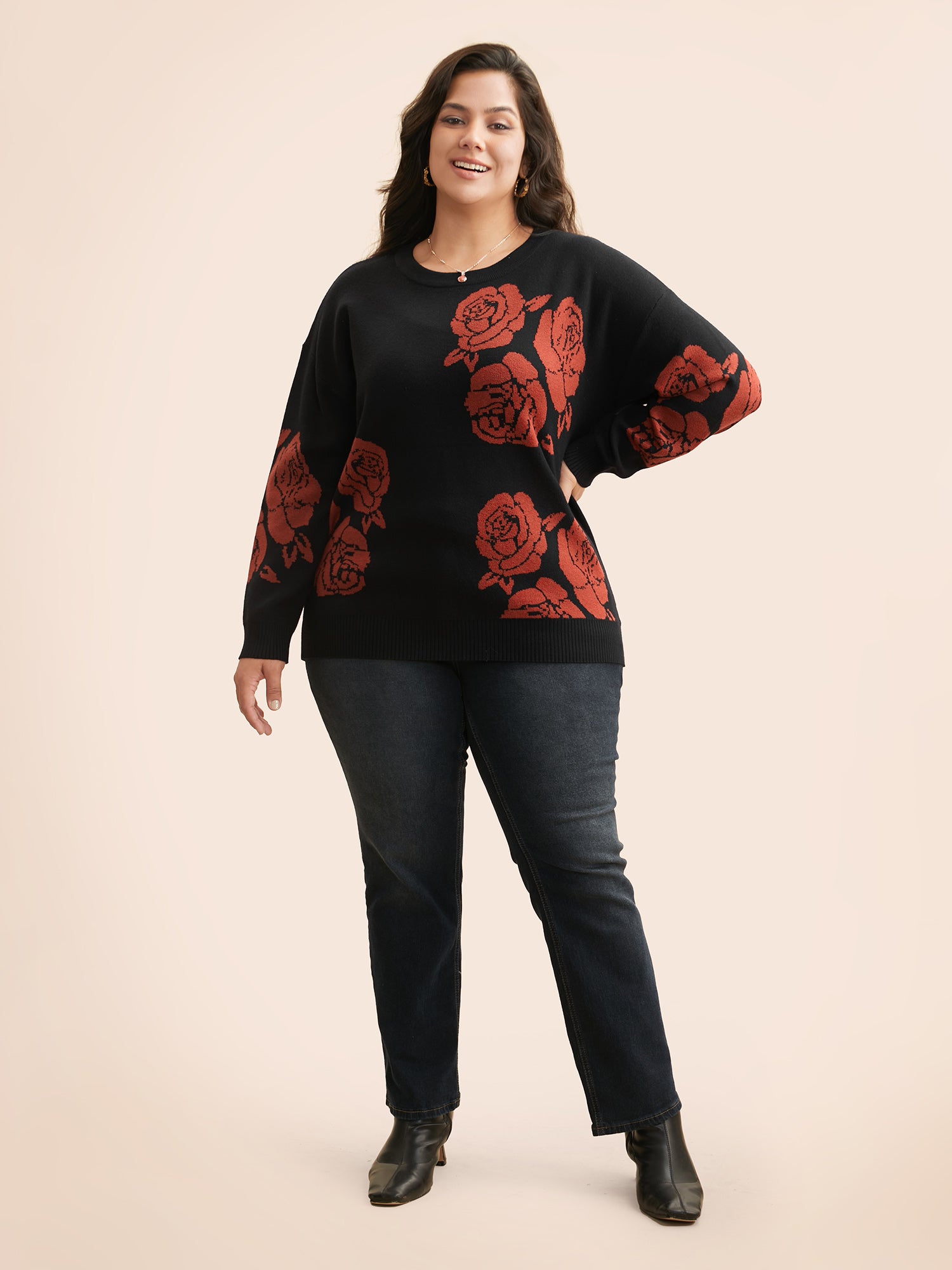 Supersoft Essentials Round Neck Floral Print Pullover