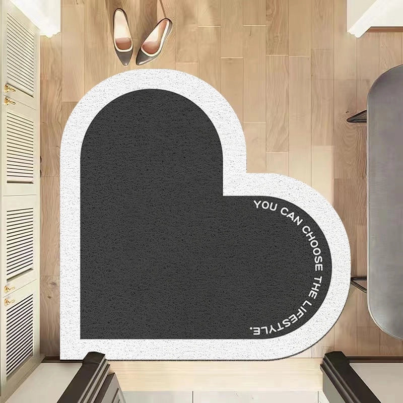Casual Elegant Letter Heart Shape PVC Carpet Bathing