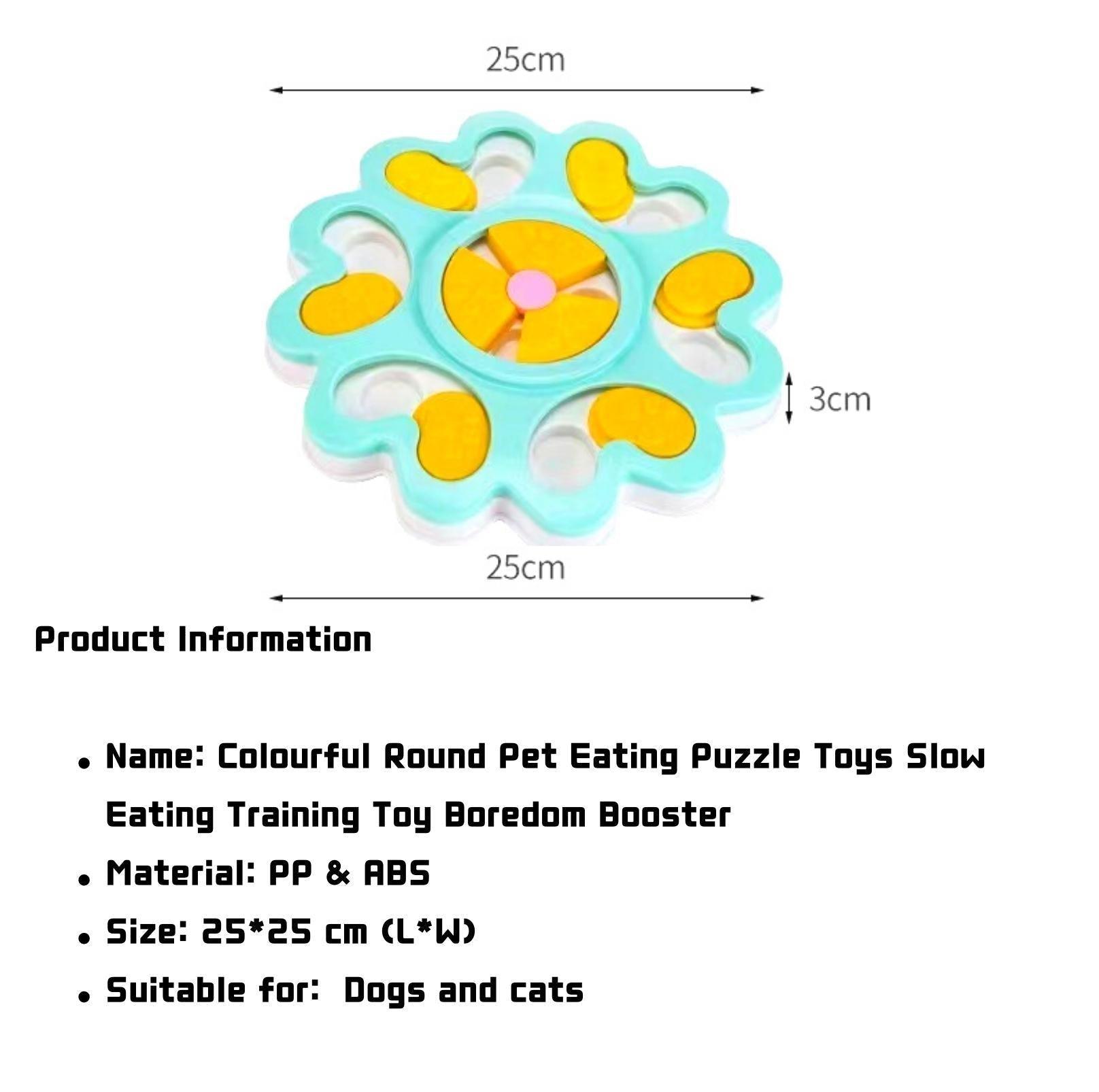 Round Pet Puzzle Toy for Slow Eating and Mental Stimulation