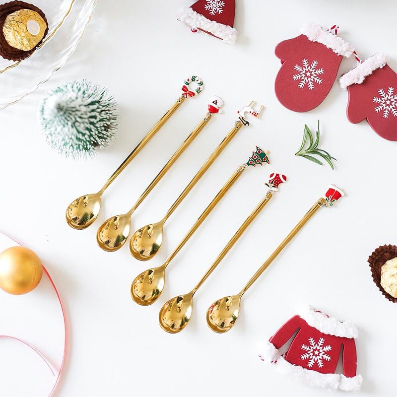 Metal Spoon Christmas Gift Set (6 Pieces)