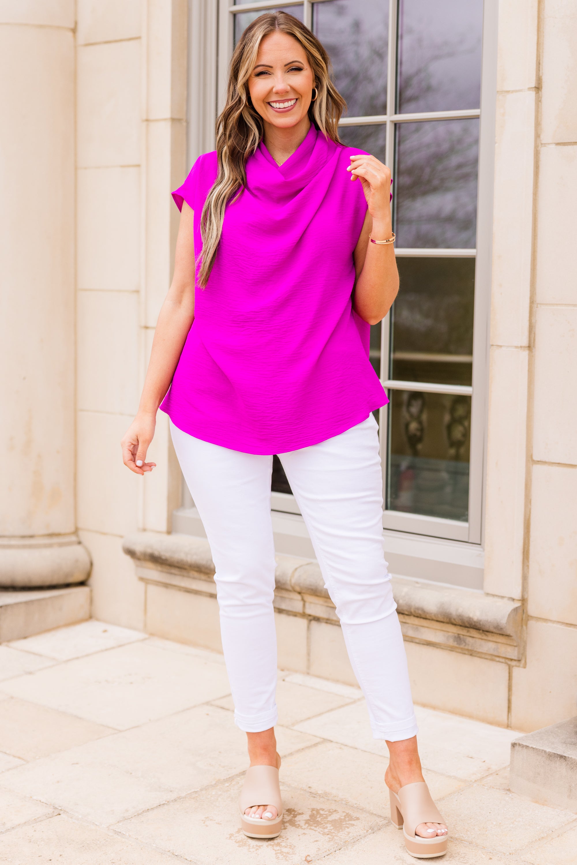 Without A Second Thought Top. Magenta