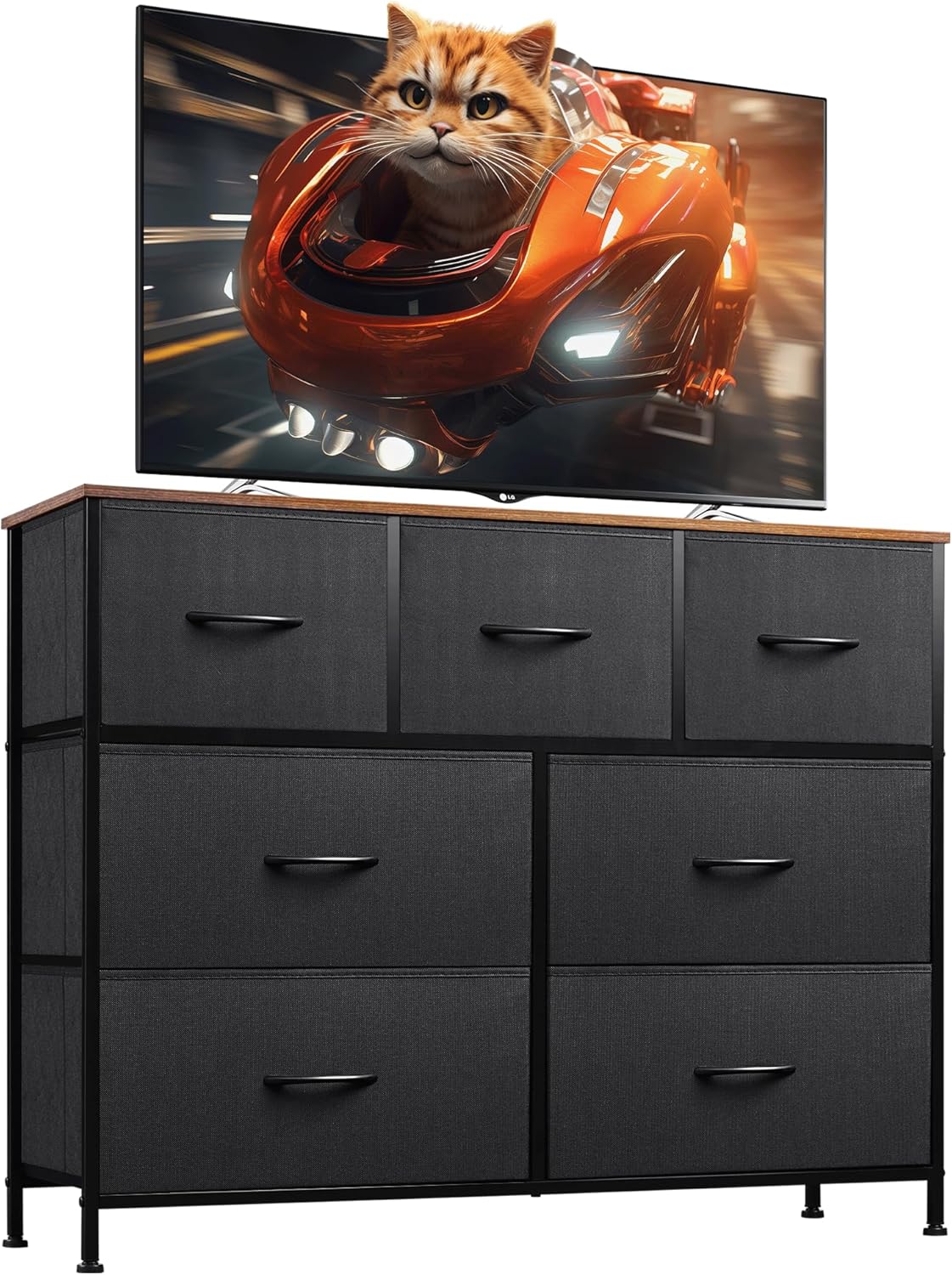 WLIVE 7 Drawer Dresser TV Stand, Dressers for Bedroom, Fabric Storage Tower