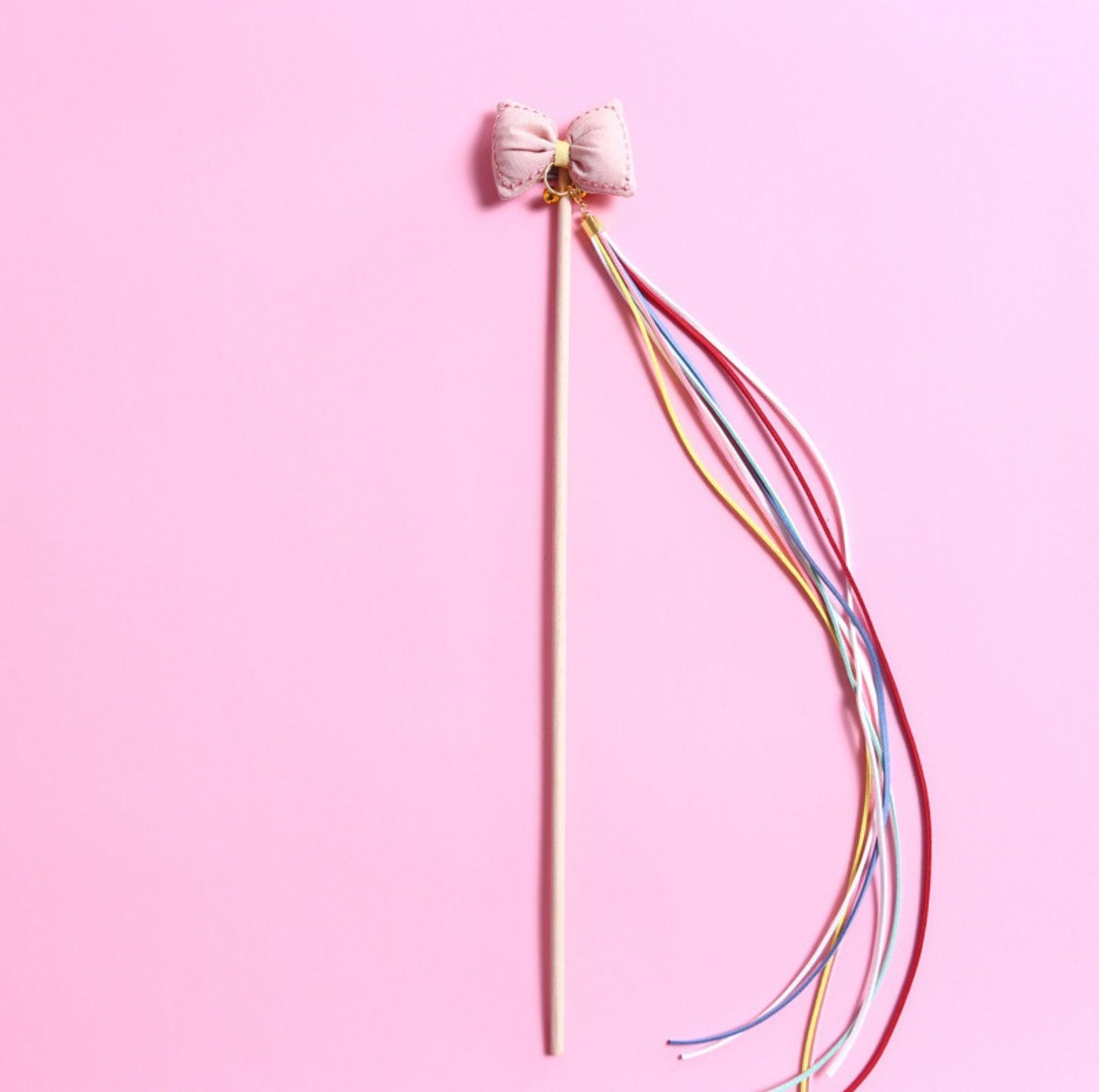 Bow Style Cat Stick With Long Tassel Cat Toy for Interactive Play