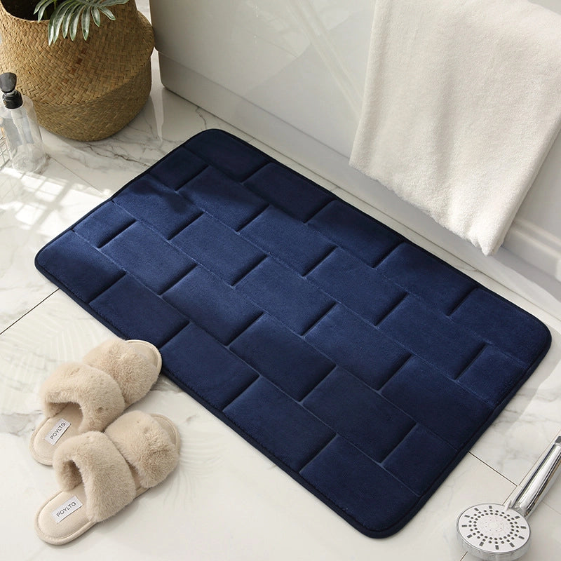 Memory Sponge Door Mat Bedroom Foot Mat Kitchen Mat Bathroom Water Absorbent Quick-drying Carpet Bathroom Non-slip Floor Mat