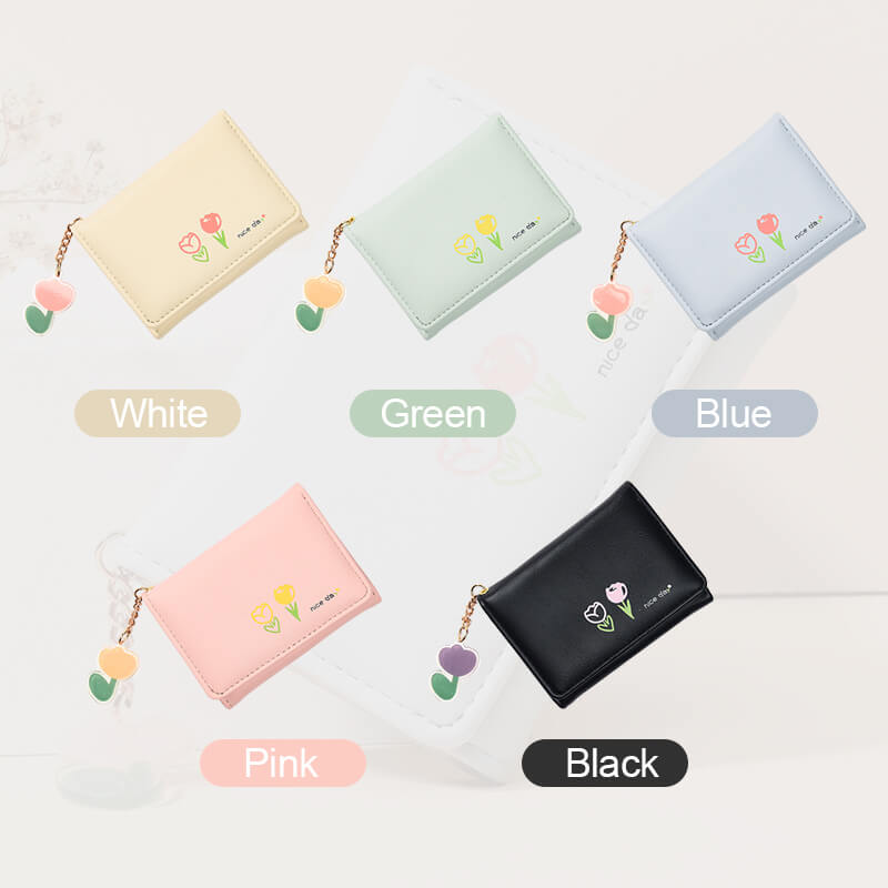 Tulip Flower Mini Trifold Wallet