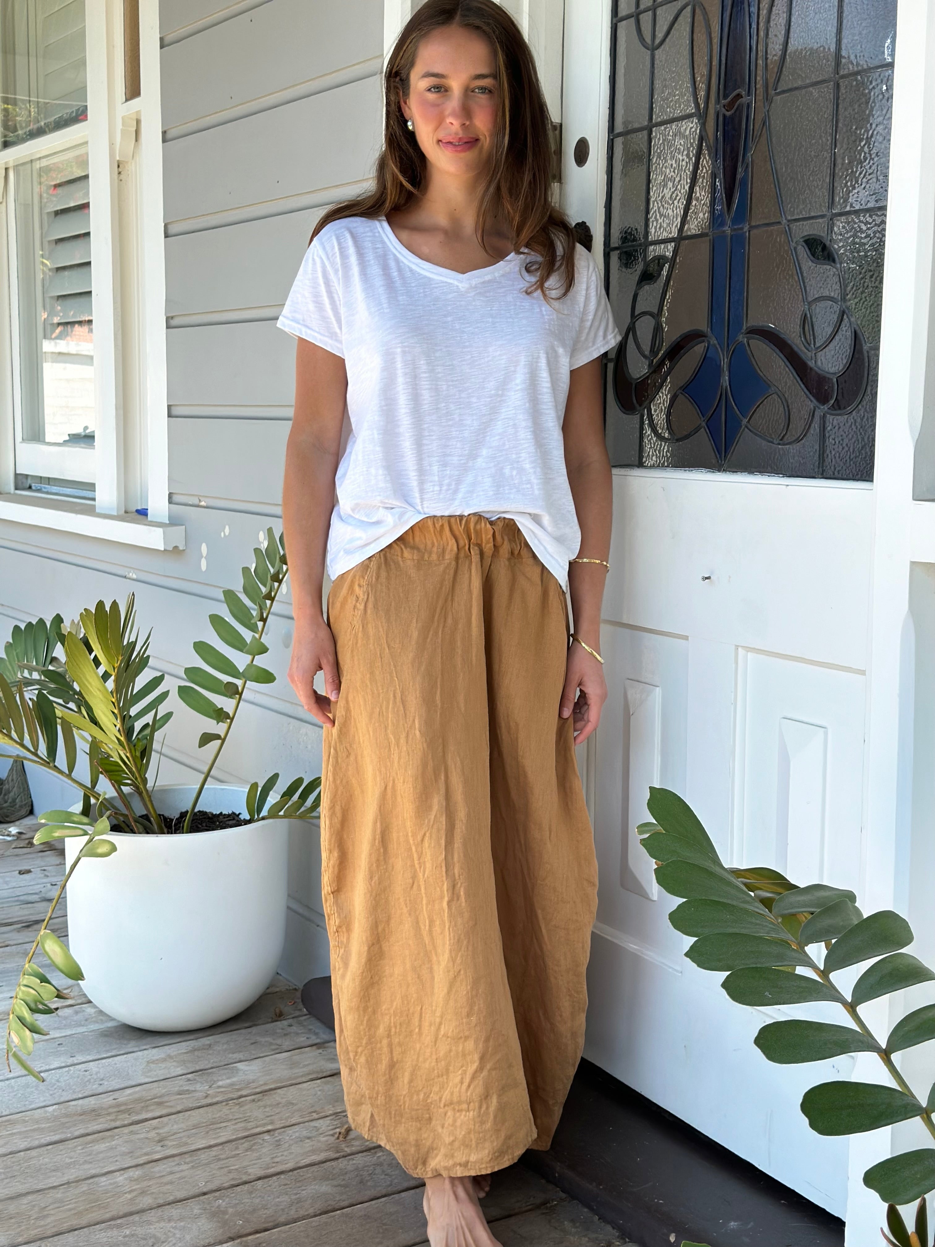 caramel linen