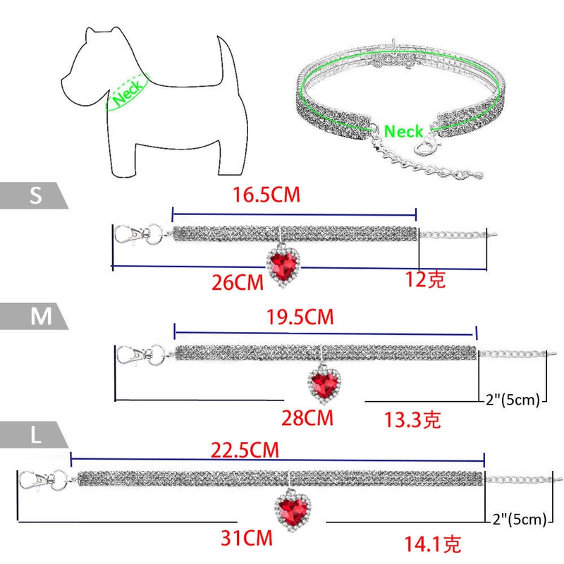 Princess Shiny Metal Geometric Rhinestone Pet Collar